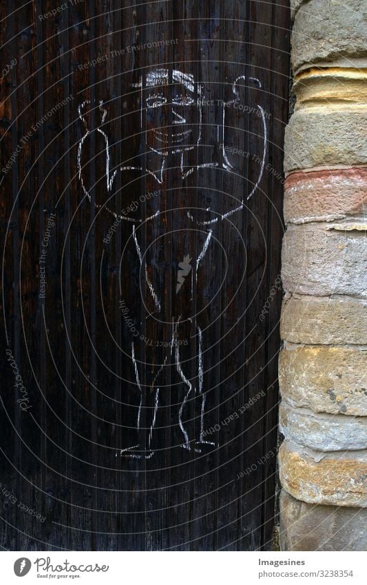 strong man Human being Masculine Man Adults Body Musculature Strong 1 Art Artist Work of art Drawing Chalk drawing House (Residential Structure) Wall (barrier)
