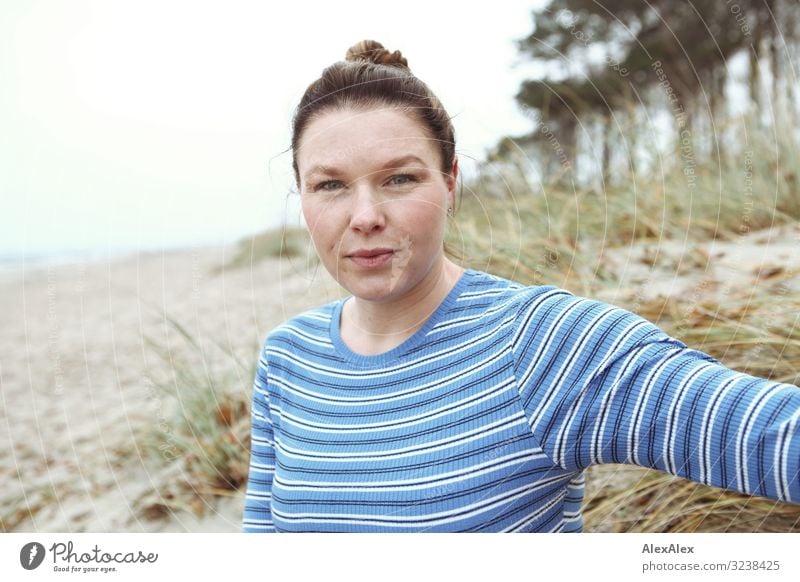 Portrait of a young woman on the beach Style Joy Beautiful Life Well-being Trip Far-off places Freedom Young woman Youth (Young adults) Adults 30 - 45 years