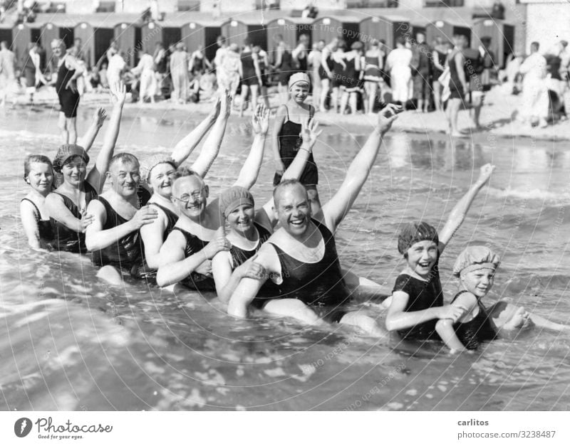 Bathing fun 100 years ago Baltic Sea Vacation & Travel Twenties Leisure and hobbies Grandparents Former Past Freedom Ocean Joy Exuberance