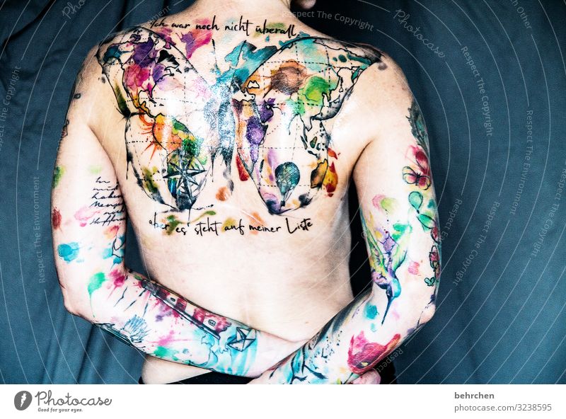 hau(p)tsache | colourful Woman Adults Body Skin Back Arm 30 - 45 years Tattoo Esthetic Exceptional Cool (slang) Fantastic Beautiful Eroticism Force Willpower