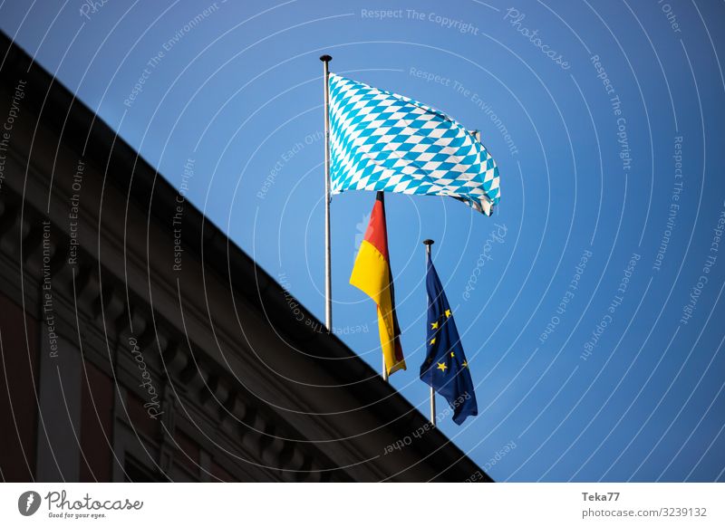 Bavarian flag Wind Sign Characters Flag Esthetic Colour photo Exterior shot