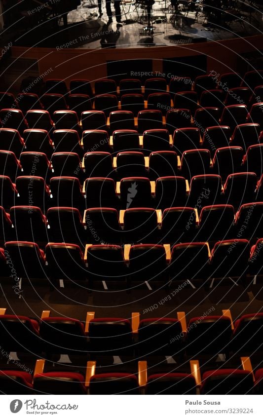 Empty seats in a theatre Lifestyle Esthetic Dark Free Above Red Leisure and hobbies Creativity Performance Fiasco Arrangement Seat Seating Theatre Audience
