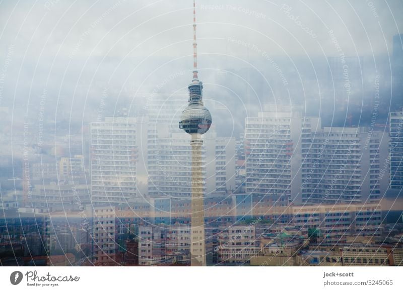 Heavenly Kingdom Berlin Mitte Sky Climate change Fog Downtown Berlin Tourist Attraction Landmark Berlin TV Tower Famousness Center point Surrealism Environment