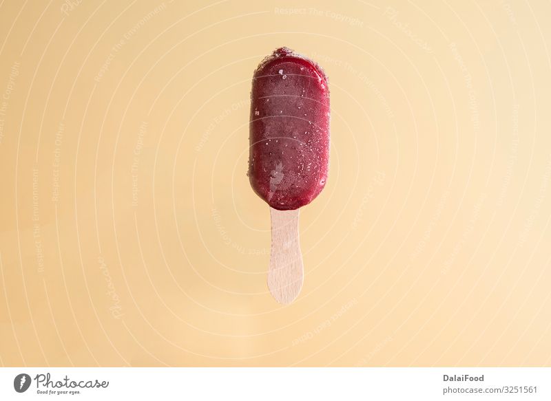 ice cream sticks of strawberry Fruit Dessert Ice cream Juice Summer Group Collection Wood Cool (slang) Fresh Yellow Pink Red White background cold flat lay