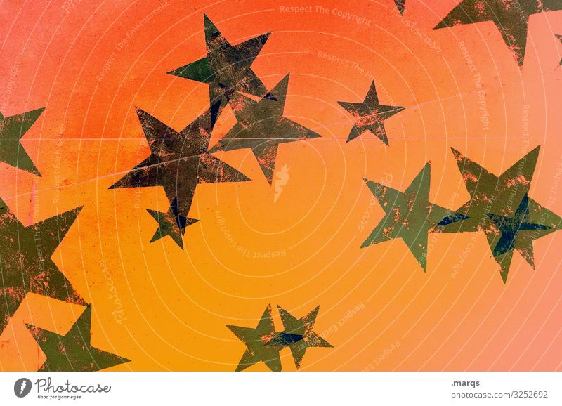 Advent Event Feasts & Celebrations Christmas & Advent Star (Symbol) Beautiful Trashy Green Orange Black Pensive Background picture Warmth Colour photo Abstract