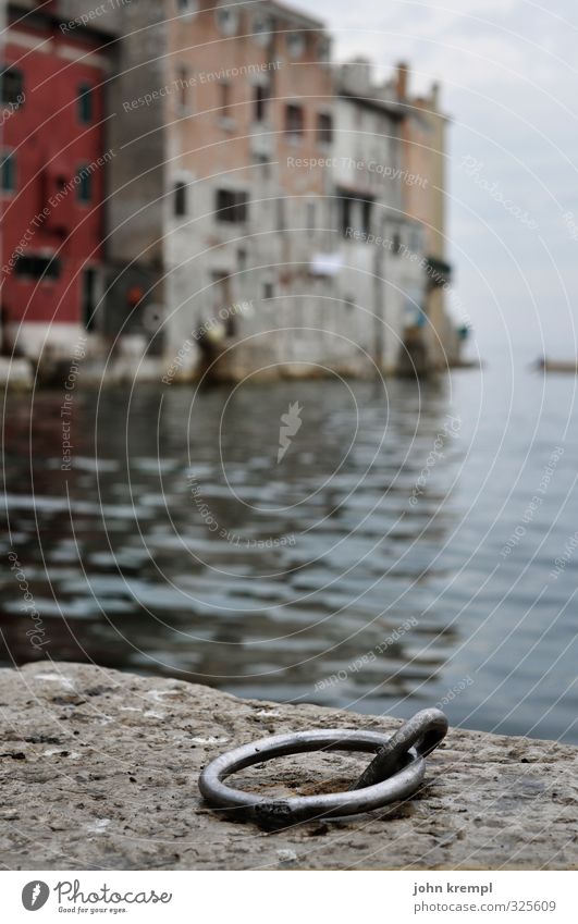 Place of the Rings Rovinj Croatia Fishing village Port City Outskirts Old town House (Residential Structure) Harbour Facade Mole Dark Retro Longing Loneliness