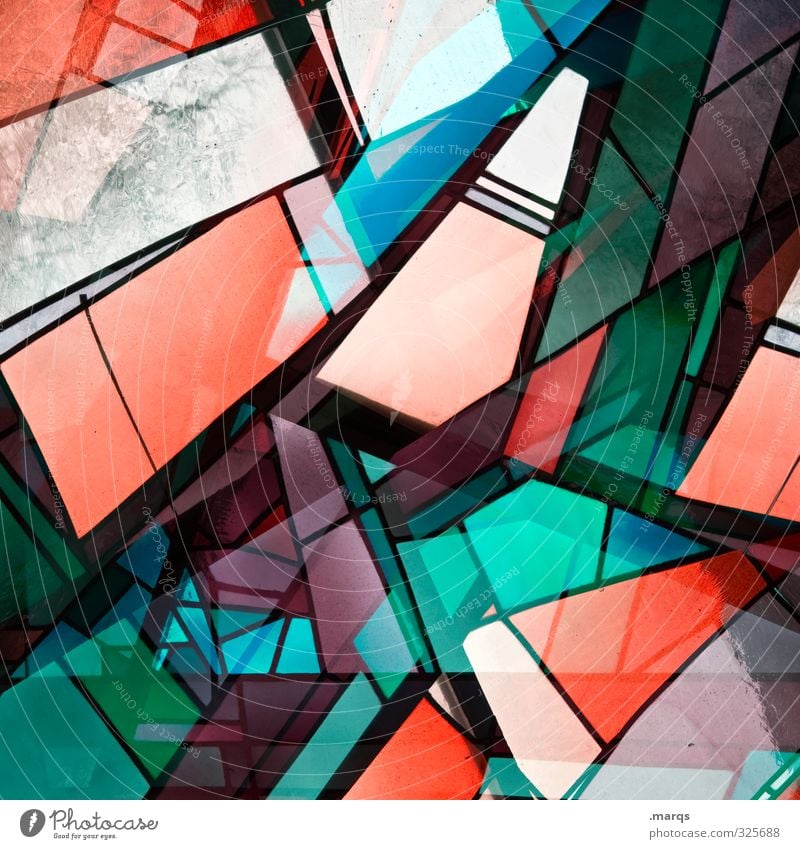 Window abstract Lifestyle Elegant Style Design Glass Exceptional Cool (slang) Hip & trendy Uniqueness Modern Crazy Multicoloured Chaos Colour Perspective