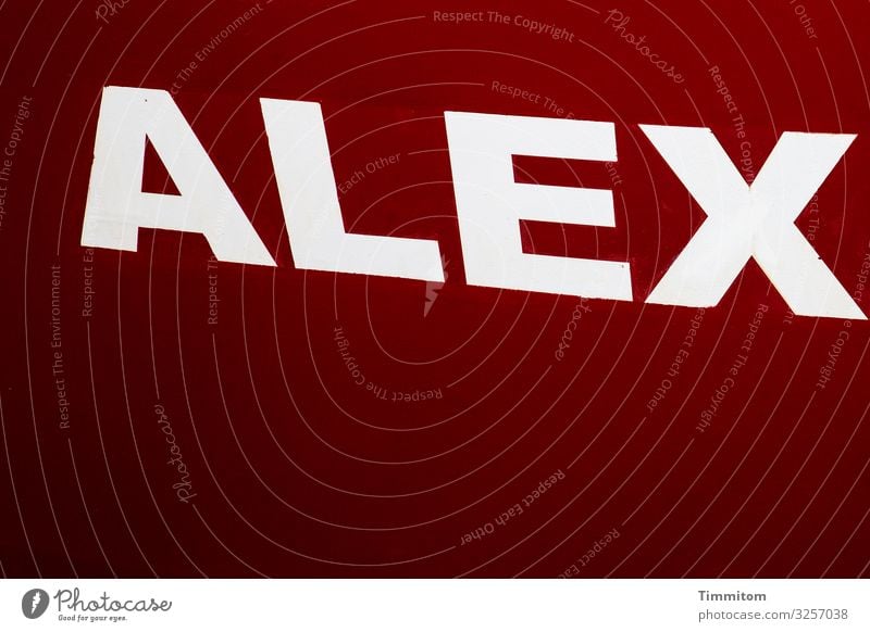 Alex alex Name Lettering ship Hull White Red upper-case letters Deserted Exterior shot