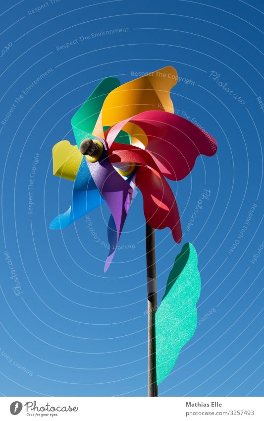 Windmill toy with colorful leaves Style Playing Summer Garden Decoration Feasts & Celebrations Art Work of art Sculpture Toys Kitsch Odds and ends Pinwheel