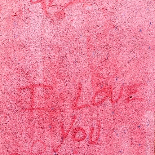 I Love You Wall (barrier) Wall (building) Characters Graffiti Red Declaration of love Colour photo Exterior shot Close-up