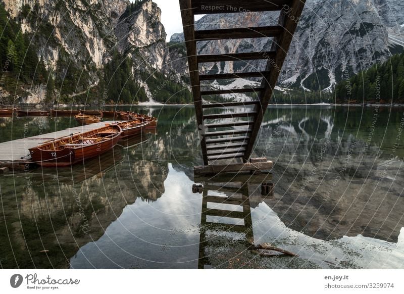water shortage Vacation & Travel Tourism Trip Adventure Mountain Environment Nature Landscape Autumn Alps Lakeside Pragser Wildsee Lake Italy South Tyrol