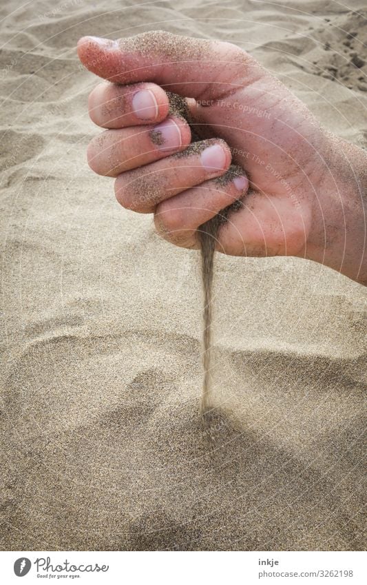 handful of sand Hand Sand Beautiful weather Beach To hold on Dry Soft Brown Haptic Trickle Fine Beige Touch Colour photo Exterior shot Close-up Day Light