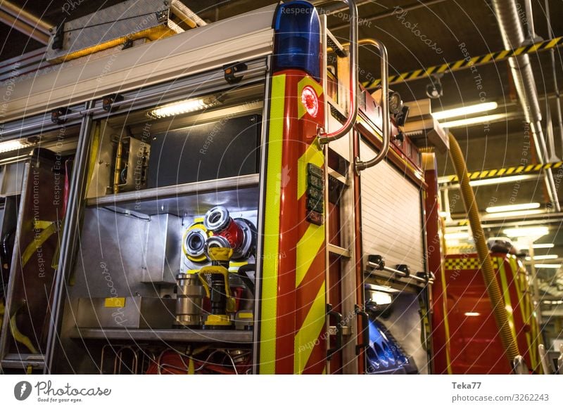 #Fire brigade 2 Work and employment Profession Fire department Fire engine Truck Yellow Colour photo Interior shot