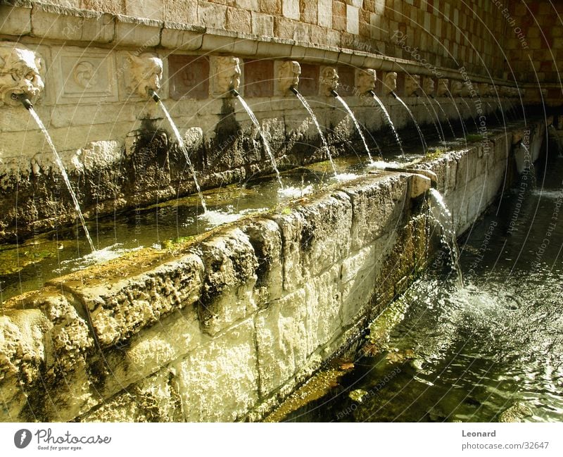 fountains Fountain Well Radiation Yellow Sun Sculpture Italy Historic Water Reflection Colour Pipe