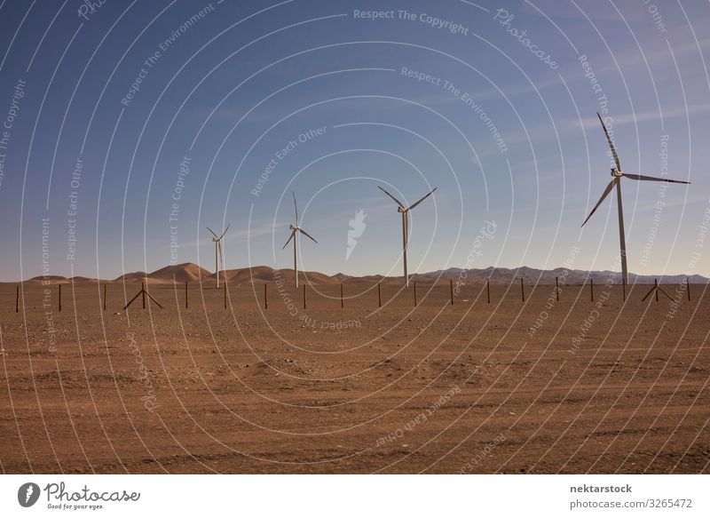 Wind Turbines in the Atacama Desert, Chile Mountain Technology Renewable energy Wind energy plant Nature Landscape Sand Sky Horizon Hill Energy desert Windmill
