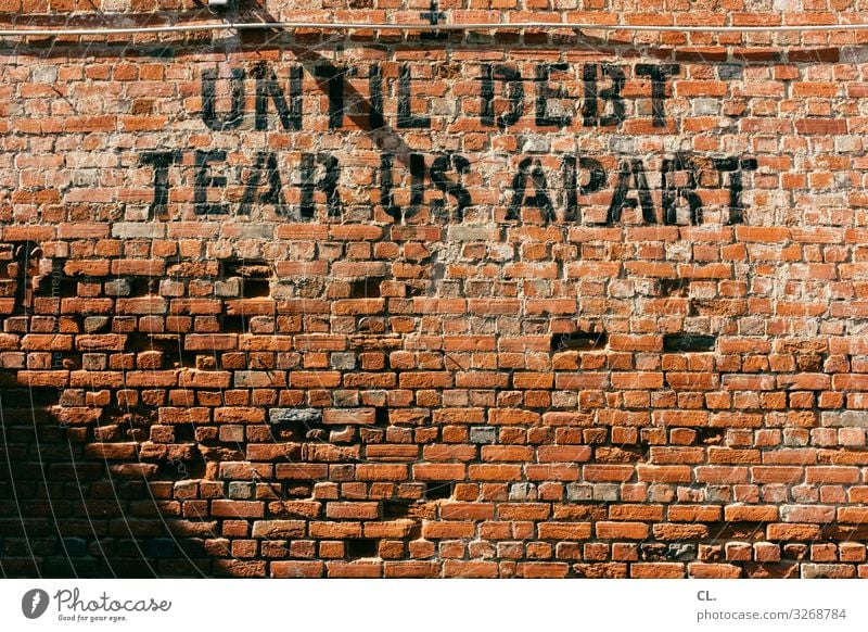 until debt tear us apart Wall (barrier) Wall (building) Characters Money Fear Fear of the future Distress Tight-fisted Avaricious Poverty Business