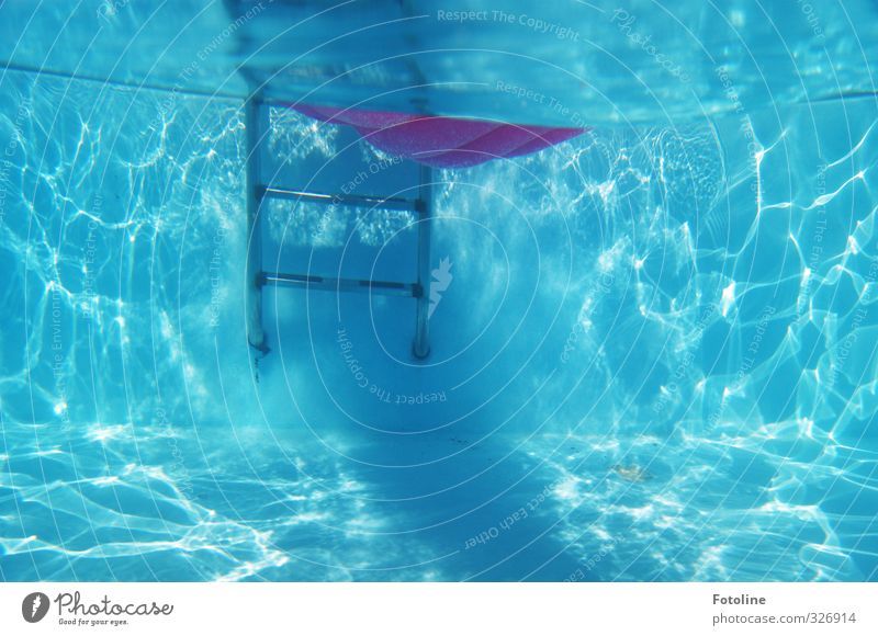 totally blue and a little pink. Elements Water Summer Cool (slang) Fresh Bright Cold Wet Blue Swimming pool Ladder Air mattress Summery Summer vacation