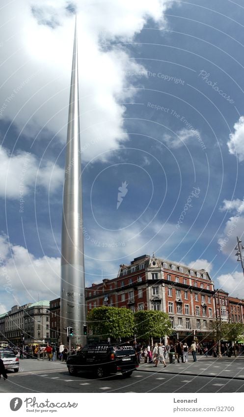Dublin Spire Town Human being Monument Clouds Sky Europe Point Ireland Car Street cloud