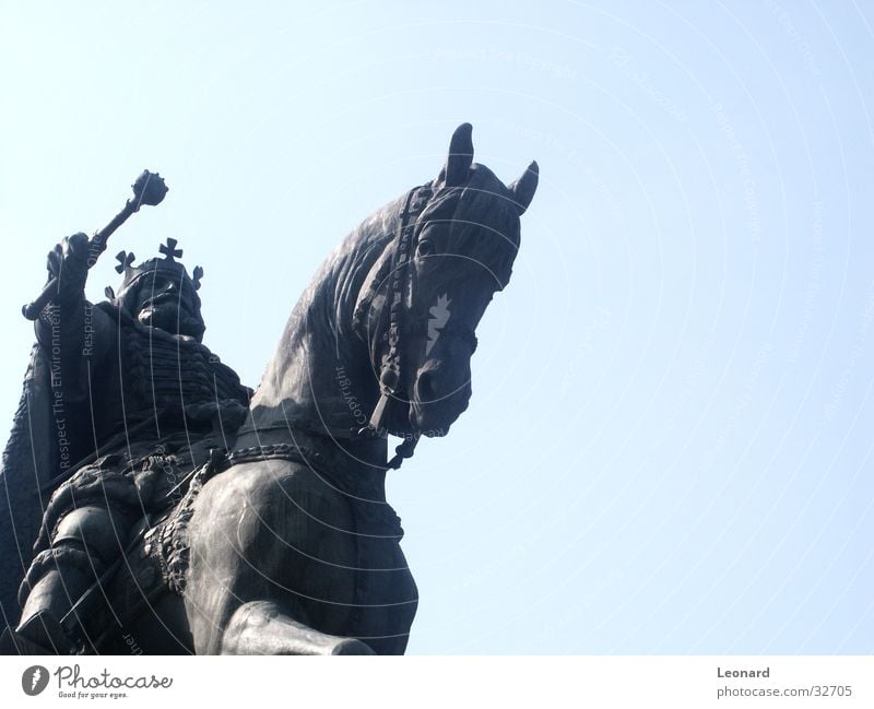cavalier Warrior Man Horse Weapon Art Sculpture Romania Statue Craft (trade) King Rider Holy Treetop knight