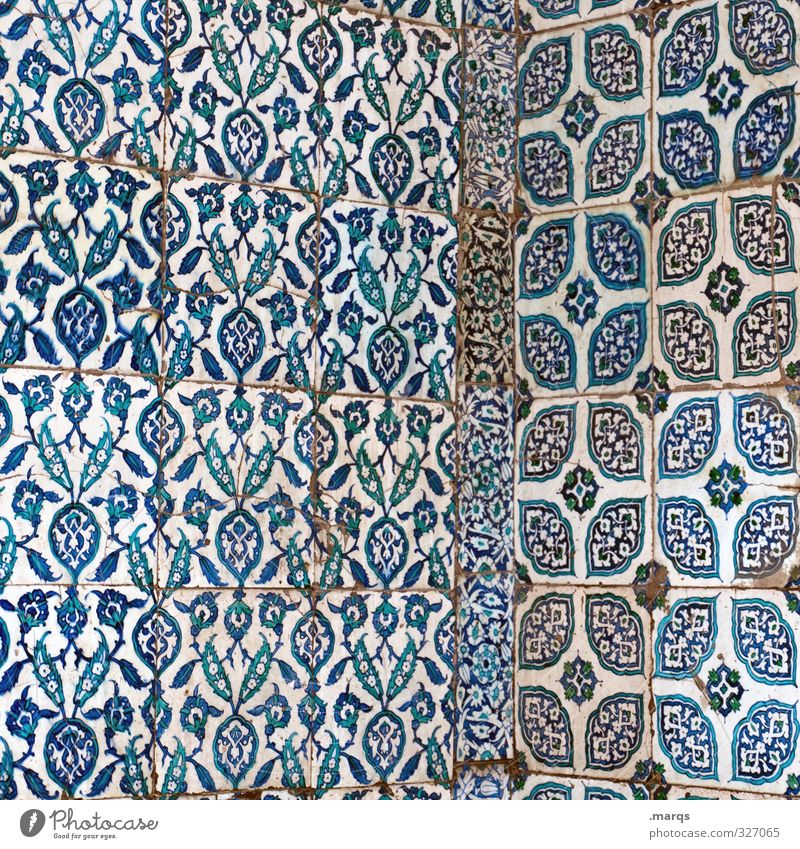 tile man Style Design Art Culture Wall (barrier) Wall (building) Sharp-edged Simple Blue White Tile Background picture Near and Middle East Turkey Mosque