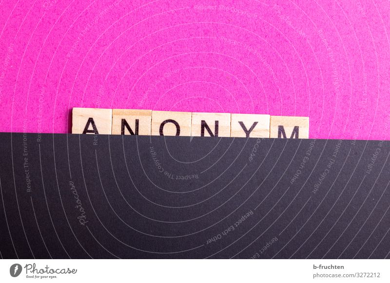 Anonymous Economy To talk New Media Internet Email Paper Wood Sign Characters Observe Communicate Pink Black Scrabble Letters (alphabet) Hide Envelop Laminate