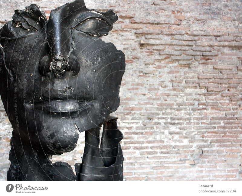 Sculpture 4 Historic Building Art Man Face Rome Exhibition Statue Human being Bronze Craft (trade) Death's head Stone Architecture