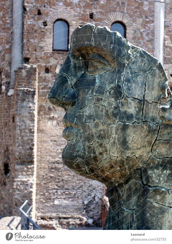 Sculpture 2 Historic Building Art Man Face Rome Exhibition Statue Human being Bronze Craft (trade) Death's head Stone Architecture