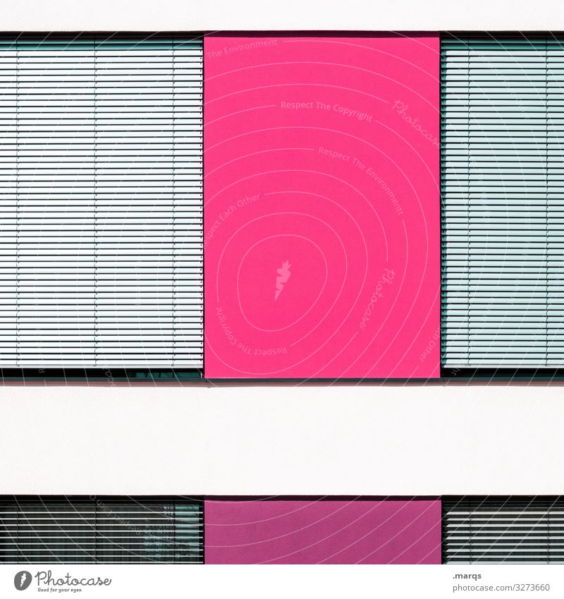 roller shutter Roller shutter Structures and shapes Line Window Colour Closed pink Gray Facade Modern Geometry White Arrangement dwell Minimalistic