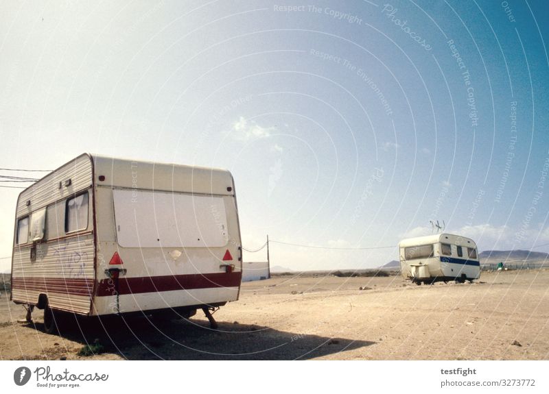caravan in the desert Environment Nature Earth Sand Sky Beautiful weather Caravan Trailer Old Warmth Disappointment Loneliness Going Leave behind Protection