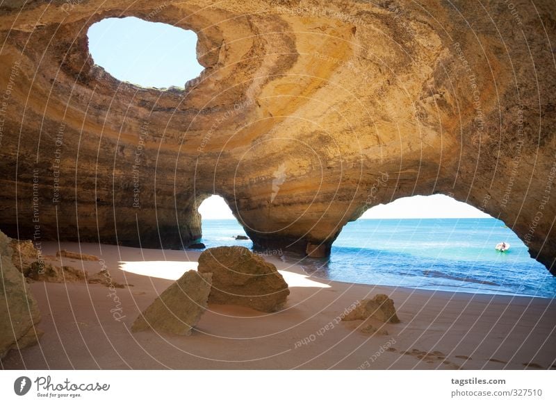 BYE, PORTUGAL Portugal Algarve Seacaves Cave sea caves Benagil Praia de Benagil rock salt Vacation & Travel Travel photography Idyll Card Tourism Heavenly
