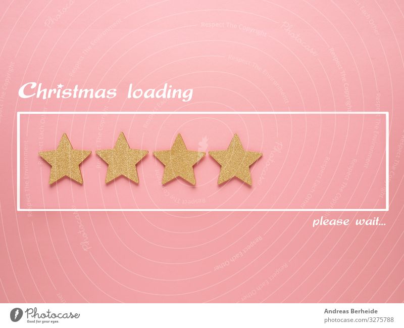 Christmas loading bar with golden star shapes Design Bar Cocktail bar Feasts & Celebrations Christmas & Advent Decoration Sign Gold Pink Tradition Starling