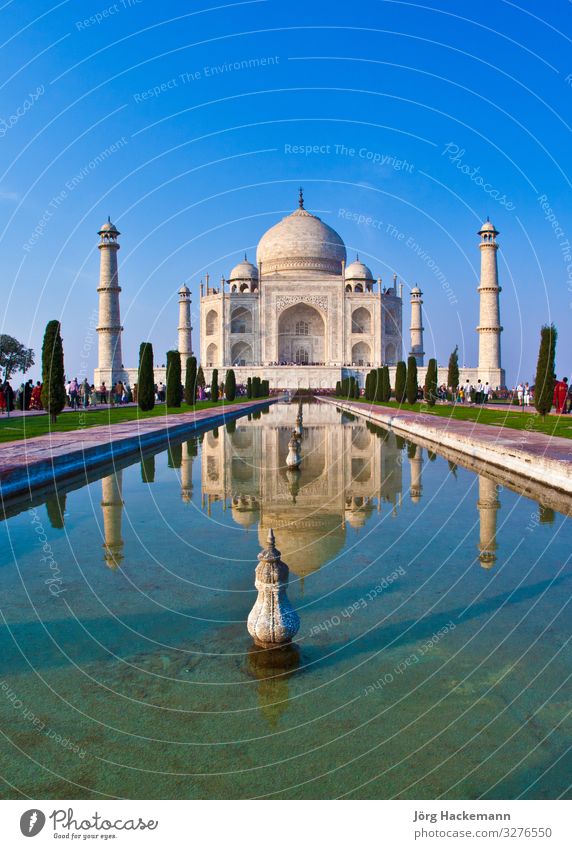Taj Mahal in India Beautiful Vacation & Travel Tourism Culture Landscape Sky Palace Places Building Architecture Monument Love Blue White Religion and faith