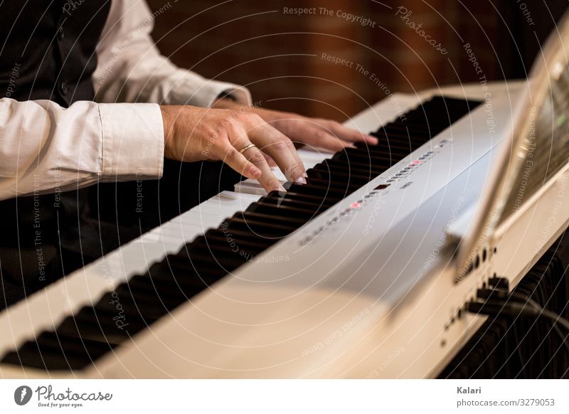 Pianist plays classical music on a piano keyboard Music Piano Keyboard Hand Pro game tool musician black White Musical Classical Sound Fingers player Jazz