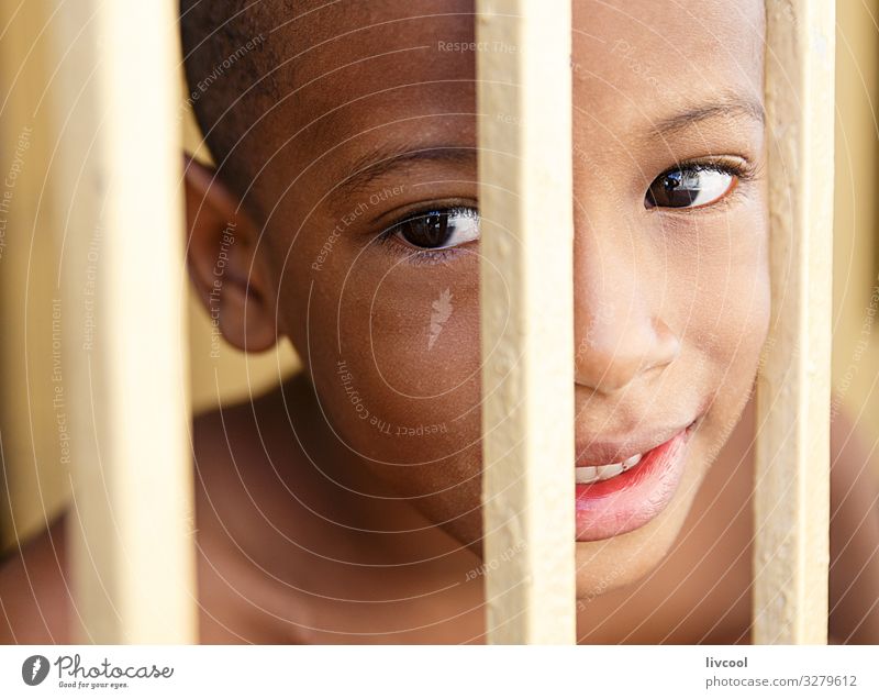 nice cuban boy behind a yellow fence, santiago de cuba IV Lifestyle Style Beautiful Playing Vacation & Travel Trip Island Child Human being Masculine