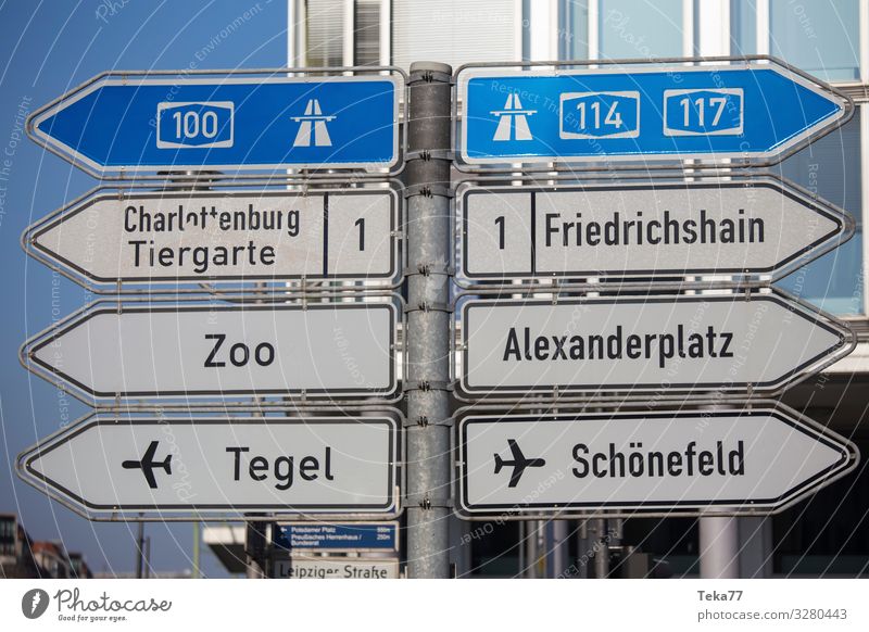 #Berlin signs Town Capital city Sign Signs and labeling Signage Warning sign Road sign Adventure Downtown Berlin Colour photo Exterior shot