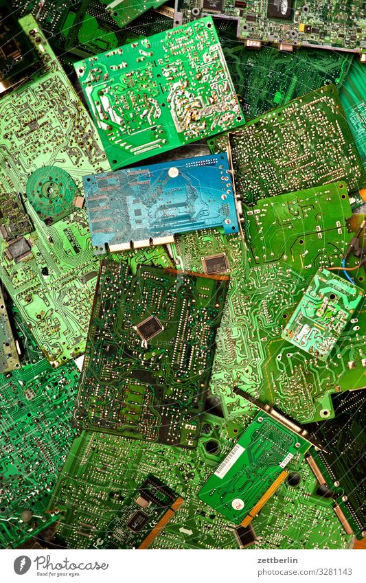 E-scrap Part Computer Electric Electronic Electronics Circuit board Soldering Motherboard Entertainment electronics Resist Deserted Copy Space Crowd of people