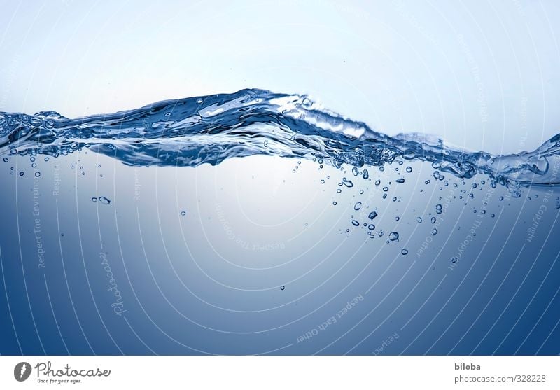 cooling down Water Drops of water Waves Esthetic Cold Blue Source Healthy Clean Drinking water Colour photo Interior shot Experimental Copy Space bottom