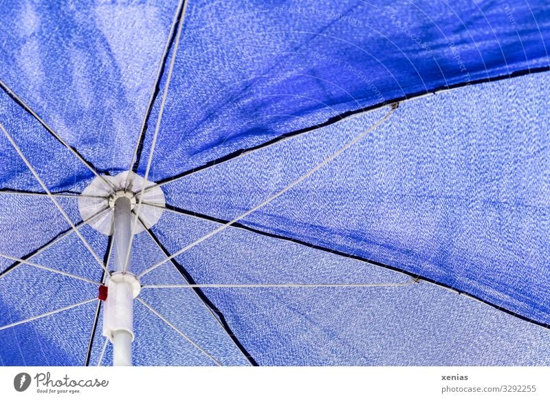 blue parasol seen from below Sunshade sun protection Summer Vacation & Travel Prop Blue White Weather Summer vacation Climate ardor Umbrellas & Shades