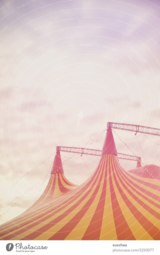 above the circus tent Circus Circus tent Shows Dream for children Anticipation Fairs & Carnivals Entrance Sensation Acrobatics Tent Sky Tall Multicoloured