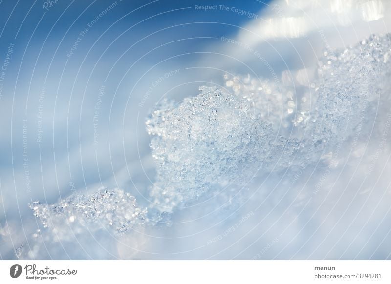 Ice cold snow Winter Snow Nature Climate Frost Freeze Glittering Authentic Fresh Cold Natural Clean Blue White Colour photo Close-up Structures and shapes