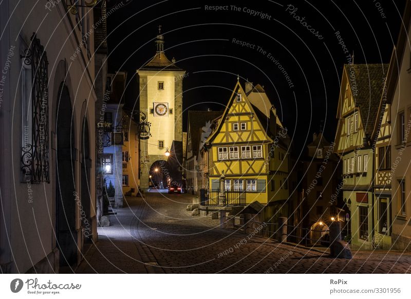 Plönlein in the medieval city of Rothenburg. Lifestyle Design Harmonious Relaxation Calm Leisure and hobbies Vacation & Travel Tourism Trip Sightseeing