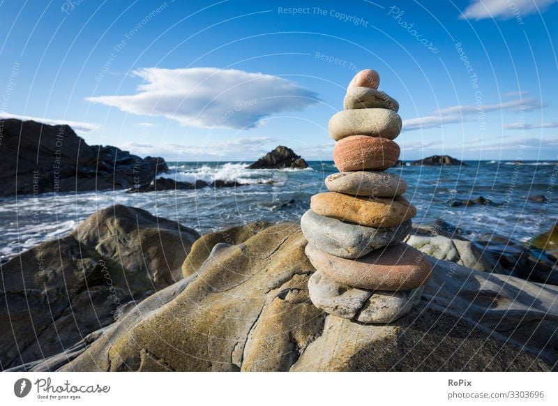 Stacked stones on the scottish coast. Alternative medicine Wellness Life Harmonious Relaxation Meditation Leisure and hobbies Handcrafts Vacation & Travel