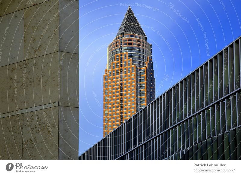 lines Architecture Environment Sky Beautiful weather Frankfurt Germany Europe Downtown Skyline Deserted House (Residential Structure) High-rise Bank building