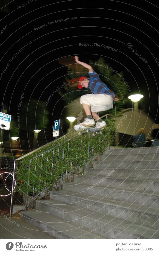 Ollie 9s Night Wide angle Sports Skateboarding Stairs