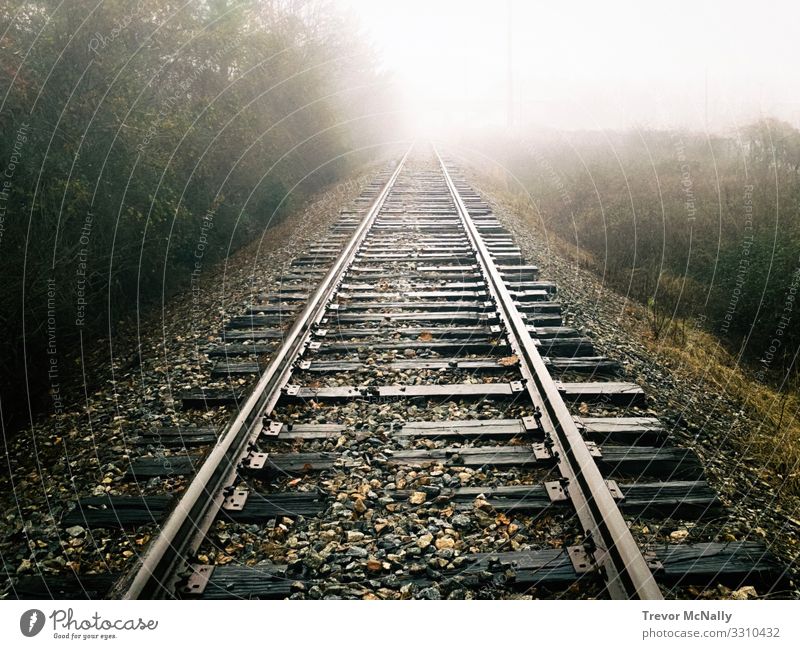 Dark Journey to a Destination Unseen Adventure Far-off places Rail transport Railroad Railroad tracks Vacation & Travel Moody Solidarity Sadness Homesickness
