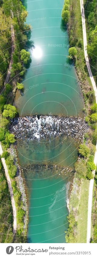 The Iller from above Water Tree Forest Brook River Tourist Attraction Stone Fluid Green Bavaria Image Germany drone Drone pictures Earth Europe Body of water