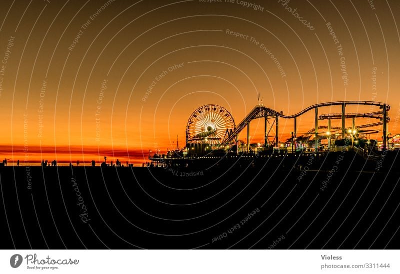 it will be night in santa monica Silhouette Relaxation Vacation & Travel Beach Sunset Route 66 Los Angeles Venice Pacific Ocean Park USA Jetty California