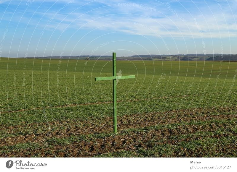 Green crosses on German fields Autumn Background picture Christianity Concepts &  Topics Concert Landscape Crucifix Crucify Ecological Environment Eternity Farm