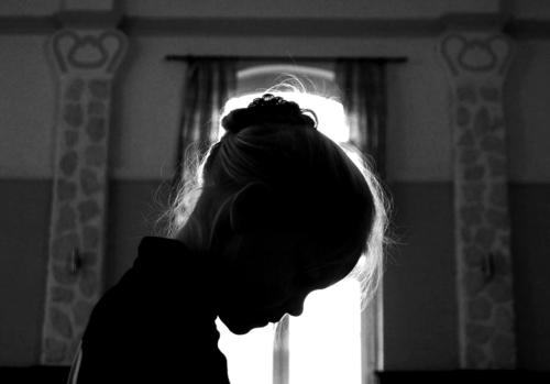 Sunk in thought Human being Feminine Child Girl Head Hair and hairstyles Face Nose 1 Elegant Gray Black White Window Black & white photo Interior shot Day Light