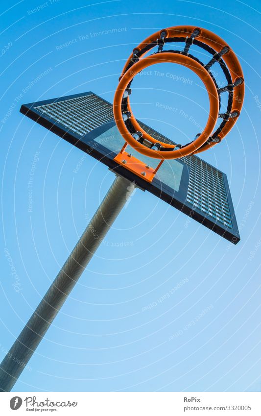 Outdoor basket for ball games. Lifestyle Style Design Healthy Athletic Fitness Leisure and hobbies Playing Sports Ball sports Sporting Complex Education School